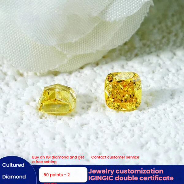 cultivation Diamond IGI Yellow Diamond laboratory artificial diamond wholesale HPHT/CVD  synthetic diamond